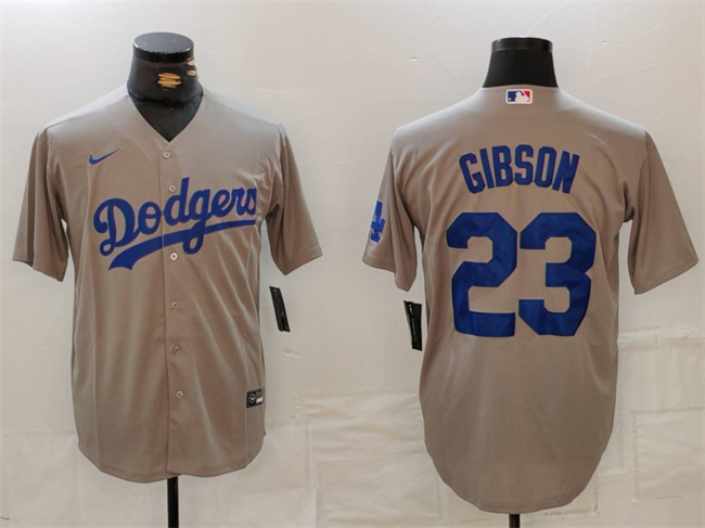 Men's Los Angeles Dodgers #23 Kirk Gibson Grey Cool Base Stitched Baseball Jersey Men's Los Angeles Dodgers #23 Kirk Gibson Grey Cool Base Stitched Baseball Jersey